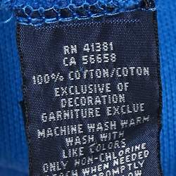 Pre Owned Ralph Lauren Blue Logo Embroidered Cotton Pique Polo T-Shirt S
