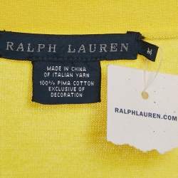 Ralph Lauren Yellow Cotton Button Front Cardigan M