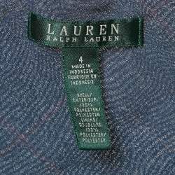 Pre Owned Ralph Lauren Green/Multicolor Plaid Crepe Tiered Midi Skirt S