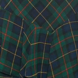 Pre Owned Ralph Lauren Green/Multicolor Plaid Crepe Tiered Midi Skirt S