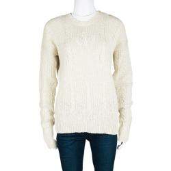 Pre Owned Ralph Lauren Cream Chunky Knit Sweater L