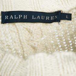 Pre Owned Ralph Lauren Cream Chunky Knit Sweater L
