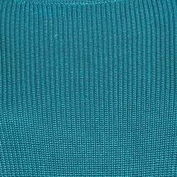 Pre Owned Ralph Lauren Blue Rib Knit Mini Dress S