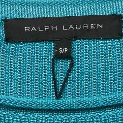 Pre Owned Ralph Lauren Blue Rib Knit Mini Dress S