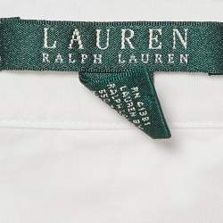 Pre Owned Ralph Lauren White Ruffled Cotton Long Sleeve Shirt M