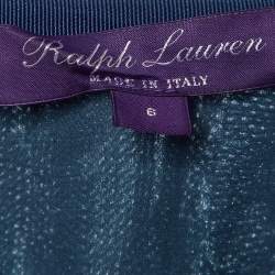 Pre Owned Ralph Lauren Purple Label Blue Sequin Midi Skirt M
