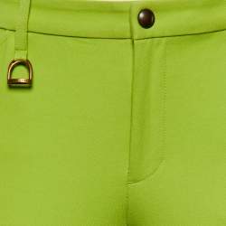 Pre Owned Ralph Lauren Green Stretch Cotton Patch Detail Jeans M/Waist 30"