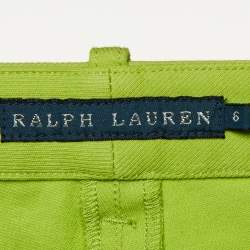 Pre Owned Ralph Lauren Green Stretch Cotton Patch Detail Jeans M/Waist 30"