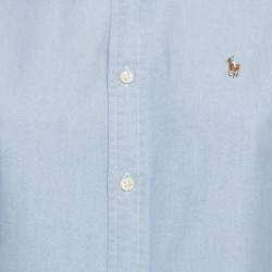 Pre Owned Ralph Lauren Blue Chambray Cotton Long Sleeve Shirt S