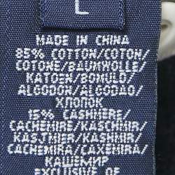 Pre Owned Ralph Lauren Navy Blue Cotton Knit Polo Sweater Dress L