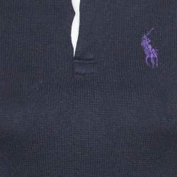 Pre Owned Ralph Lauren Navy Blue Cotton Knit Polo Sweater Dress L