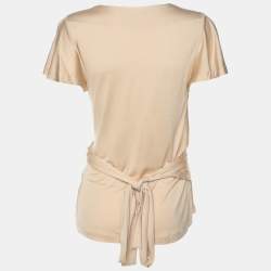Pre Owned Ralph Lauren Beige Silk Top S