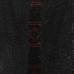 Pre Owned Ralph Lauren Black Silk Beads Embellished Top M