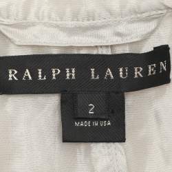 Ralph Lauren Grey Knitted Fabric Double Breasted Button Front Shirt S