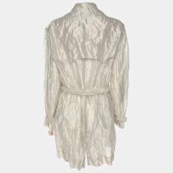 Ralph Lauren Grey Knitted Fabric Double Breasted Button Front Shirt S