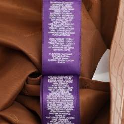 Pre Owned Ralph Lauren Brown Croc Embossed Leather Skirt S