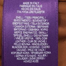 Pre Owned Ralph Lauren Brown Croc Embossed Leather Skirt S