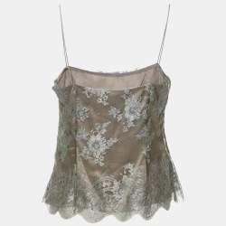 Pre Owned Ralph Lauren Grey Lace Top S