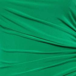 Pre Owned Lauren Ralph Lauren Evening Green Jersey Embellished One Shoulder Cocktail Dress S