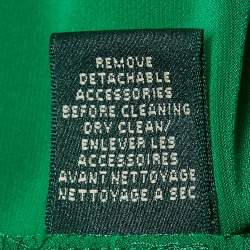 Pre Owned Lauren Ralph Lauren Evening Green Jersey Embellished One Shoulder Cocktail Dress S