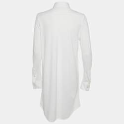 Pre Owned Ralph Lauren White Cotton Knit Oxford Button Down Shirt L