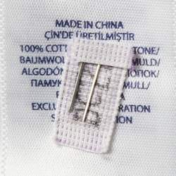 Pre Owned Ralph Lauren White Cotton Knit Oxford Button Down Shirt L