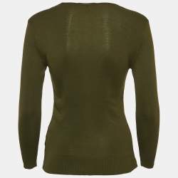 Ralph Lauren Olive Green Cotton Knit Long Sleeve T-Shirt M