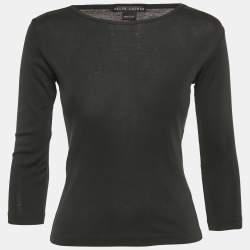 Ralph Lauren Black Cotton Knit Long Sleeve T-Shirt M