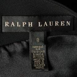 Pre Owned Ralph Lauren Black Crepe One Shoulder Mini Dress M