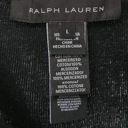 Pre Owned Ralph Lauren Black Rib Knit Cotton Tank Top L