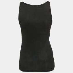 Pre Owned Ralph Lauren Black Rib Knit Cotton Tank Top L
