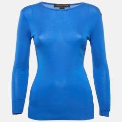 Ralph Lauren Blue Cotton Knit Crewneck Pullover S