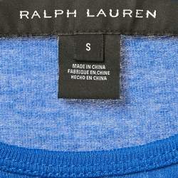 Ralph Lauren Blue Cotton Knit Crewneck Pullover S
