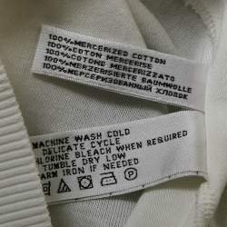 Ralph Lauren White Cotton Knit V-Neck Sweatshirt S