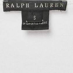 Ralph Lauren White Cotton Knit V-Neck Sweatshirt S