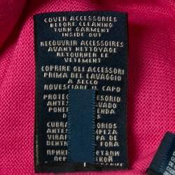 Pre Owned Ralph Lauren Sports Pink Cotton Button Front Cardigan M