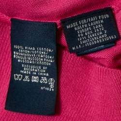 Pre Owned Ralph Lauren Sports Pink Cotton Button Front Cardigan M