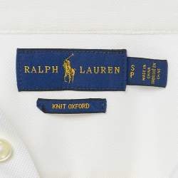Ralph Lauren White Cotton Knit Oxford Long Sleeve Shirt S
