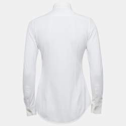 Ralph Lauren White Cotton Knit Oxford Long Sleeve Shirt S