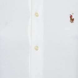 Ralph Lauren White Cotton Knit Oxford Long Sleeve Shirt S