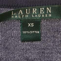 Ralph Lauren Navy Blue Cotton Button Front Cardigan XS