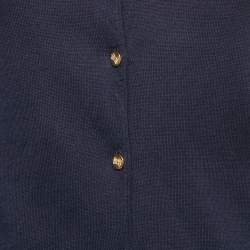 Ralph Lauren Navy Blue Cotton Button Front Cardigan XS