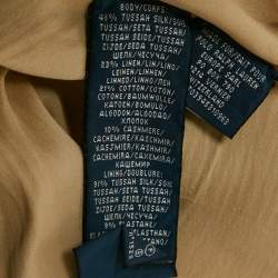 مملوكة مسبقًا Ralph Lauren Brown Leather Trim Hand Knitted Maxi Dress S