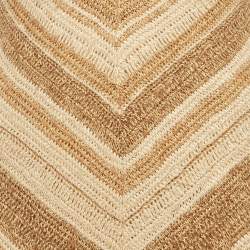 مملوكة مسبقًا Ralph Lauren Brown Leather Trim Hand Knitted Maxi Dress S