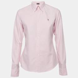 Ralph Lauren Pink Cotton Button Front Long Sleeve Shirt M