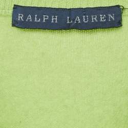 Pre Owned Ralph Lauren Light Green Cashmere V-Neck Long Sleeve Sweater S