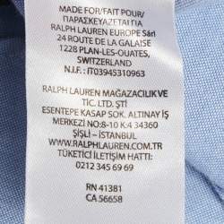 Pre Owned Ralph Lauren Blue Cotton Slim Fit Button Down Shirt L