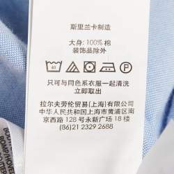 Pre Owned Ralph Lauren Blue Cotton Slim Fit Button Down Shirt L