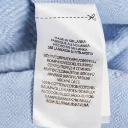 Pre Owned Ralph Lauren Blue Cotton Slim Fit Button Down Shirt L