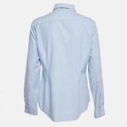 Pre Owned Ralph Lauren Blue Cotton Slim Fit Button Down Shirt L